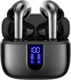 Bluetooth Headphones True Wireless Earbuds LED Power Display Earphones with Wireless Charging Case IPX5 Waterproof in-Ear Earbuds with Mic
