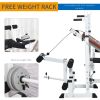 Soozier Multi-Position Weight Bench, Full Body Workout Adjustable Strength Training with Leg Developer for Home Gym, White/Brown
