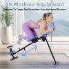 4-in-1 Ab Workout Exercise Equipment Rowing Machine Leg Press Machine Ab Glider Machine Roman Chair Fitness Equipment for Ab Workout