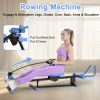 4-in-1 Ab Workout Exercise Equipment Rowing Machine Leg Press Machine Ab Glider Machine Roman Chair Fitness Equipment for Ab Workout