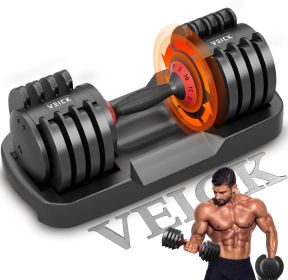 25LB 5 in 1 Single Adjustable Dumbbell Free Dumbbell Weight Adjust with Anti-Slip Metal Handle, Ideal for Full-Body