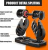 25LB 5 in 1 Single Adjustable Dumbbell Free Dumbbell Weight Adjust with Anti-Slip Metal Handle, Ideal for Full-Body