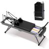 Pilates core bed, foldable home high quality, yoga studio same commercial fitness equipment (black)