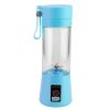 Portable Juicer Blender USB Rechargeable Juicer Cup Fruit Baby Food Mixing Machine with 6 Blades Powerful Motor (blue)