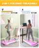 FYC Under Desk Treadmill - 2 in 1 Folding Treadmill for Home 300LBS Weight Capacity; Free Installation Foldable Treadmill Compact Electric