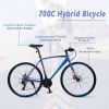 24 Speed Hybrid Bike Disc Brake 700C Road Bike For Men / Women City Bicycle..