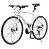 24 Speed Hybrid Bike Disc Brake 700C Road Bike For Men & Women's City Bicycle...
