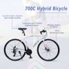 24 Speed Hybrid Bike Disc Brake 700C Road Bike For Men & Women's City Bicycle...