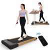 Walking Pad Treadmill Under Desk,Portable Mini Treadmill 265 lbs Capacity with Remote Control, Bluetooth and LED Display. (brown / black)