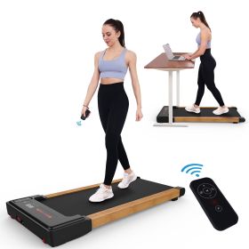 Walking Pad Treadmill Under Desk,Portable Mini Treadmill 265 lbs Capacity with Remote Control, Bluetooth and LED Display. (brown / black)