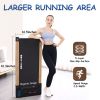 Walking Pad Treadmill Under Desk,Portable Mini Treadmill 265 lbs Capacity with Remote Control, Bluetooth and LED Display. (brown / black)