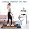 Walking Pad Treadmill Under Desk,Portable Mini Treadmill 265 lbs Capacity with Remote Control, Bluetooth and LED Display. (brown / black)
