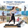 Walking Pad Treadmill Under Desk,Portable Mini Treadmill 265 lbs Capacity with Remote Control, Bluetooth and LED Display. (brown / black)