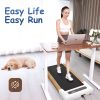 Walking Pad Treadmill Under Desk,Portable Mini Treadmill 265 lbs Capacity with Remote Control, Bluetooth and LED Display. (brown/white)