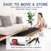 Walking Pad Treadmill Under Desk,Portable Mini Treadmill 265 lbs Capacity with Remote Control, Bluetooth and LED Display. (brown/white)