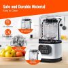 VEVOR Professional Blender with Shield, Commercial Countertop Blenders, 68 oz Glass Jar Blender Combo, Stainless Steel 9 Speed