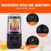 VEVOR Professional Blender with Shield, Commercial Countertop Blenders, 68 oz Blender Combo, Stainless Steel 9 Speed & 5 Functions Blender