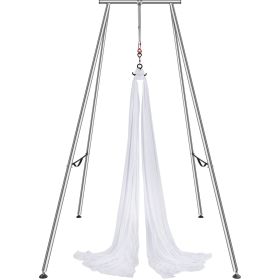VEVOR Aerial Yoga Frame & Yoga Hammock, 9.67 ft Height Professional Yoga Swing Stand Comes with 6.6 Yards Aerial Hammock, Max 551.15 lbs Load Capacity