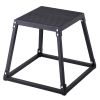 VEVOR Plyometric Jump Box, 18 Inch Plyo Box, Steel Plyometric Jumping Agility Box, Anti-Slip Fitness Exercise Step Up Box for Home Gym Training, Black