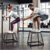 VEVOR Plyometric Jump Box, 18 Inch Plyo Box, Steel Plyometric Jumping Agility Box, Anti-Slip Fitness Exercise Step Up Box for Home Gym Training, Black