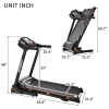 330LBS Folding Electric Treadmill Aerobic Training 14.8KM/h Running Fitness LCD Display 5in 3.5HP motor