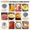 KOIOS Immersion Blender, 1000W Anti-scratch 3-in-1 Hand Blender, Upgraded 12 Speed Stainless Steel Blade Stick Blender with Turbo Mode, Whisk