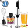 Immersion Blender Handheld, 1100W 5-in-1 Multi-Purpose Hand Blender, 12-Speed Stick Blender, 600ml Beaker, 500ml Chopper, Egg Whisk