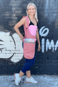 Yoga Mat Carrying Tote Bag with Large Pockets (pink)