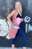 Yoga Mat Carrying Tote Bag with Large Pockets (pink)