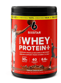 Six Star Pro Nutrition 100% Whey Protein Plus Powder Triple Chocolate Powder, 30 G Protein, 4.1 lb