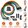 11Pcs Resistance Bands Set Fitness Workout Tubes Exercise Tube Bands Up to 100lbs w/ Door Anchor Handles Ankle Straps