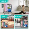 Home Gym Storage Rack, Yoga Mat Storage Rack, Gym Equipment Storage for Yoga Mats, Foam Roller, Dumbbells, Kettlebells and Resistance Bands