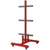 Soozier 2 Inch Weight Plate Rack, Plate Rack Holder For Olympic Weight Plates and Bars, with 4 Transport Wheels and 6 Fasten Clamps, 440lbs Capacity