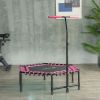 45" Rebounder Trampoline for Adults, Quiet Bungee Rebounder with LED Lights and Adjustable Handle, Pink