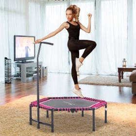 Hexagonal Jumparoo, 4.5ft Outdoor Bouncer with Adjustable Bar, Pink, for Youthful Explorers