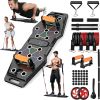 Push Up Board, Portable 25-In-1 Push up Board for Men, Pilates Bar & Fitness Accessories with Resistance Bands & Ab Roller Wheel