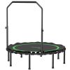 Soozier 48" Rebounder Trampoline for Adults, Foldable Mini Trampoline with Adjustable Handle Bar for Indoor Outdoor, Green