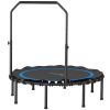 Soozier 48" Rebounder Trampoline for Adults, Foldable Mini Trampoline with Adjustable Handle Bar for Indoor Outdoor, Blue