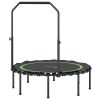 Soozier 45" Rebounder Trampoline for Adults, Foldable Mini Trampoline with Adjustable Handle Bar for Indoor Outdoor, Green