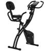Soozier Exercise Bike Folding Upright Recumbent Stationary Cycling w/ Resistance Band
