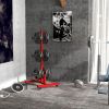 2 Inch Weight Plate Rack, Plate Rack Holder For Olympic Weight Plates and Bars, with 4 Transport Wheels and 6 Fasten Clamps, 440lbs Capacity, Red