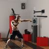Wall Mount Reflex Boxing Trainer with 360° Rotating Rapid Boxing Bar Punching Ball Black Home Gym Equipment
