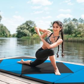 8 Feet PU Leather Folding Gymnastics Mat with Hook and Loop Fasteners