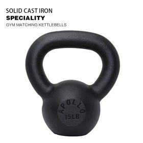 15lb×1piece Powder Coated Cast Iron Kettlebell for Men and Women's Gym, Same Family Kettlebell