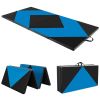 8 Feet PU Leather Folding Gymnastics Mat with Hook and Loop Fasteners