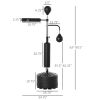 HOMCOM Punching Bag with Stand Heavy Duty Boxing Set Sports Black 34.75"L x 19.75"W x 63"-90.5"H PU