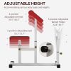 265 LBS Preacher Curl Bench for Strength Training, Adjustable Seated Arm Isolated Barbell Dumbbell Bicep Station, White