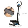 Soozier Twist Stair Stepper Cardio Exercise Machine with Elastic Bands LCD Monitor Adjustable Handlebars