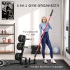 2-Inch Weight Plate Rack with Barbell Bar Holders, Olympic Weight Tree, 660 lbs. Capacity, Black