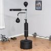 HOMCOM Punching Bag with Stand Heavy Duty Boxing Set Sports Black 34.75"L x 19.75"W x 63"-90.5"H PU